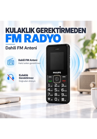 Philips Xenium E6105 4G Tuşlu Cep Telefonu Çift SIM Kartlı 1000 mAh Type-C Bluetooth FM Radyo