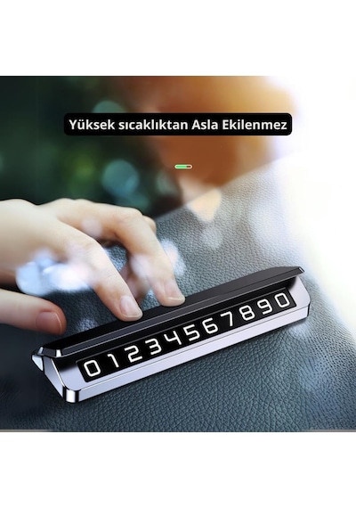 Premıum Gizlenebilir Çift Taraflı Alüminyum Araç Park Telefon Numaratörü Geçici Park Numaratör