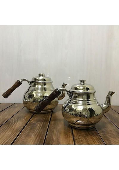 Dövme Bakır Çaydanlık Orta Boy, B1505260 Gümüş