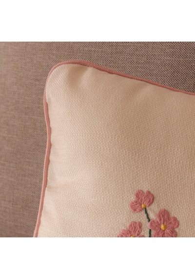Soft Floral Kırlent - Ekru - 30x50 Cm Çok Renkli