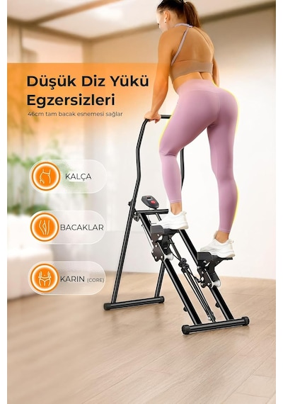 Robo Katlanabilir Dikey Tırmanma Egzersiz Aleti Yeni Versiyon Siyah Çok Renkli
