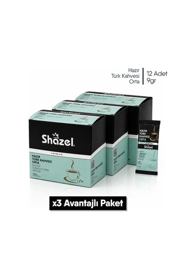 Shazel Hazır Türk Kahvesi Orta X 3 Adet