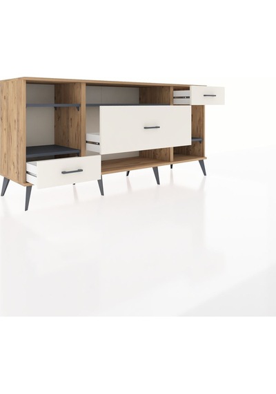 Hyperion Konsol 4 Raflı 3 Çekmeceli 176x44x83 Çam-antrasit/aytaşı Antrasit/aytaşı Hyperion Konsol 4 Raflı 3 Çekmeceli 176x44x83 Çam-antrasit/aytaşı Antrasit/aytaşı