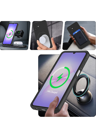 Subutu Galaxy A07 Kılıf M-safe Şarj Özellikli Standlı Sbt Samara Kapak - Pembe Pembe