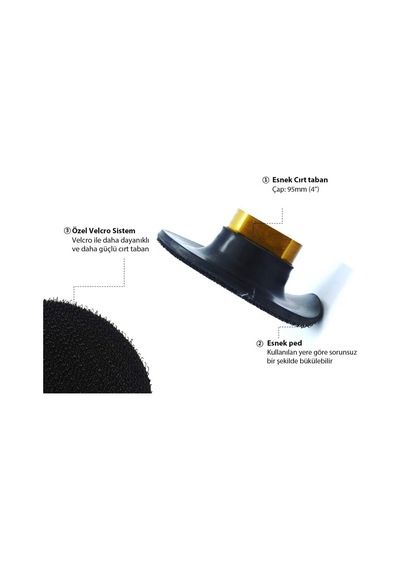 Manpa Mp21-19-4 Sanding Flex Esnek Cırt Zımpara Taban 95 Mm
