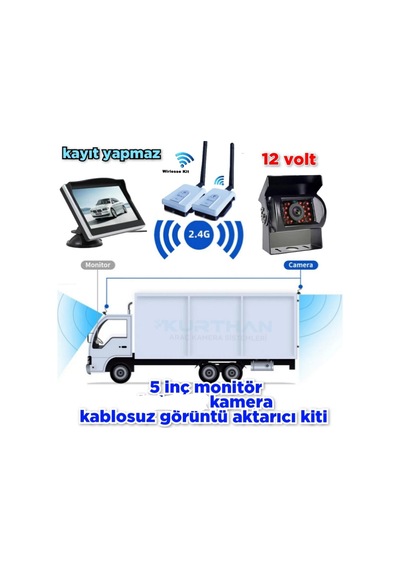 5 '' Monitör+bus Kamera +wifi Görüntü Aktarıcı Seti 12 V Kayıtsız