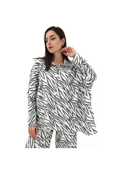 Wpr Zebra Desenli Alt Üst İkili Takım - Siyah-siyah Siyah
