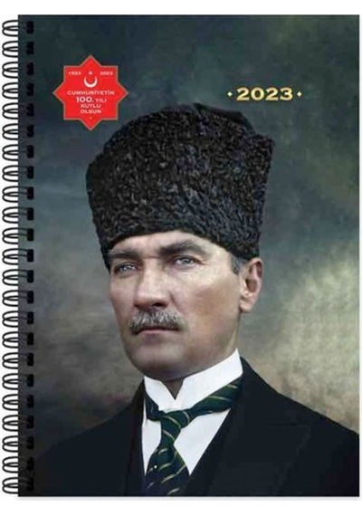17 24 Atatürk Günlük Spiralli Ajanda - Başkomutan Çok Renkli