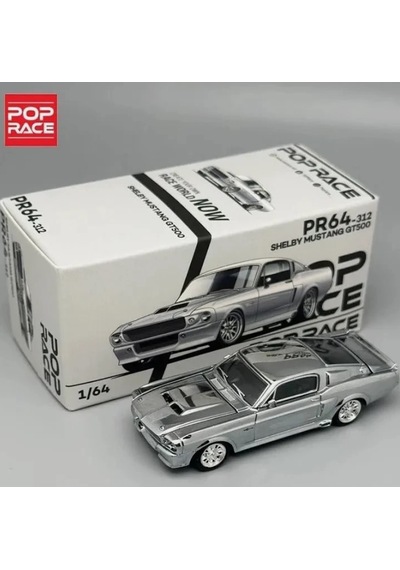 Pop Race Shelby Mustang Gt500 Chrome Silver 312 2026 1/64 Krom