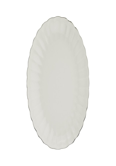 Kütahya Porselen Bone Luz Platin File Kayık Tabak 27x19cm Tekli Bnlzf28ky220 Krem
