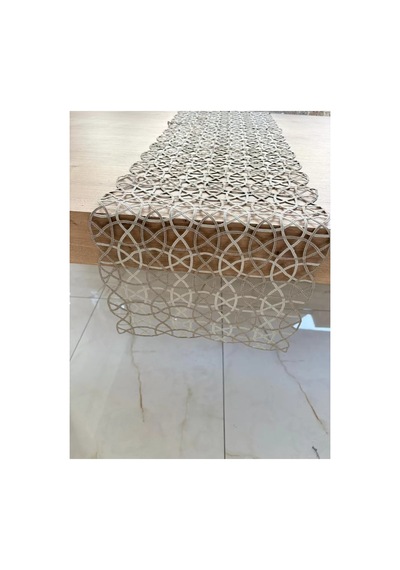Salon Takımı Angles Çeyizlik Krem Kapi Runner Set 5 Parça İşlemeli Ranır Masa Sehpa Konsol Örtüsü Çok Renkli