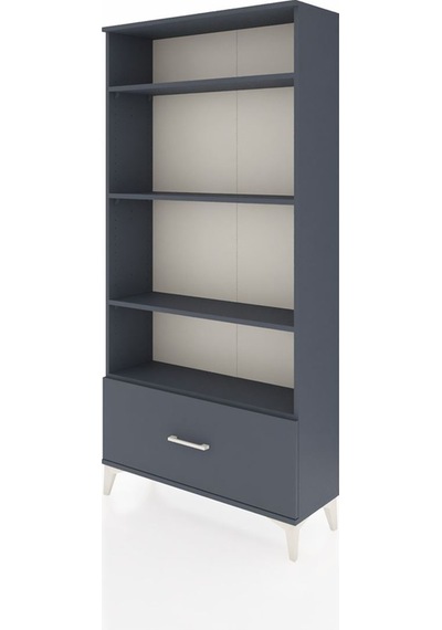 Arges Dolap 4 Raflı Tek Çekmeceli 88x30x182 Antrasit-antrasit Antrasit