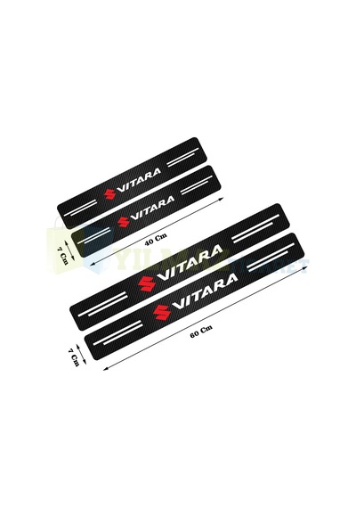 Suzuki Vitara Karbon Kapı Eşiği Koruma Oto Sticker Etiket 4 Parça