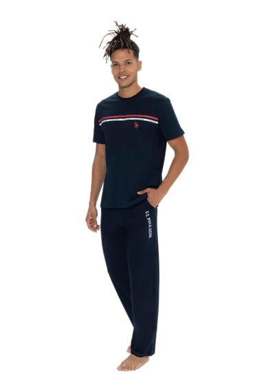 U.s. Polo Assn. Erkek Lacivert Bisiklet Yaka Kısa Kollu Pijama Takım Lacıvert