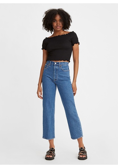 Levi's Yüksek Bel Midi Mom Jean - Minimalist & Şık Kadın Pantolon İndigo