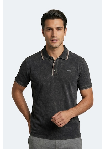 Slazenger Zale Erkek Polo Yaka Siyah Tişört