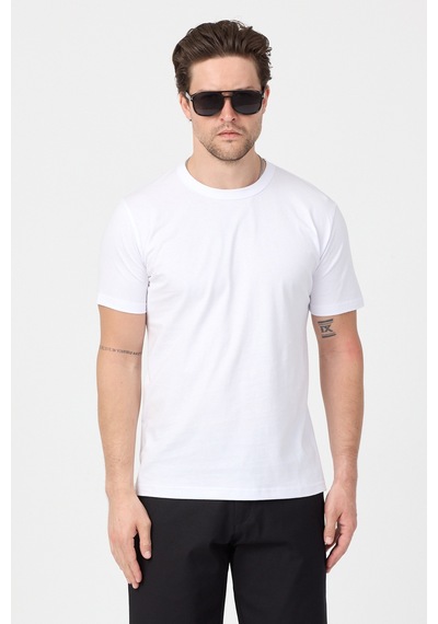 Tonny Black Normal Kalıp Rahat Basic T-shirt Erkek Beyaz Tbtshrt010