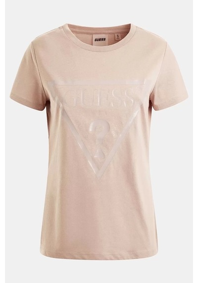 Guess Önde Logolu T-shirt Bej Kadın Çok Renkli