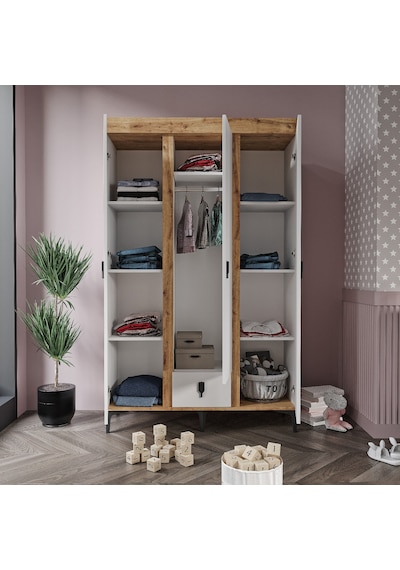 Patiko Rose 3 Kapaklı Dolap Meşe