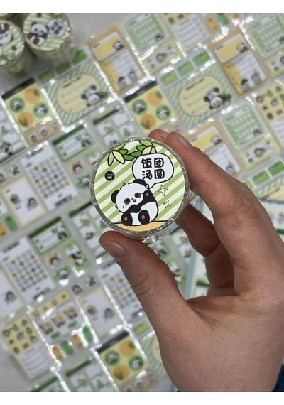Panda Temalı Tek Tek Çıkartmalı 131 Adet Haftalık-aylık Planlayıcı Motivasyonlu Sticker Washi Bant 2m/washi Tape/masking Tape/desenli Bant/bullet Journal/defter Süsleme