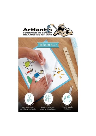 Artlantis Yapışkanlı Şeffaf Asetat 1 Adet 45cm X 10 Metre Djfix Kendinden Yapışkanlı Şeffaf Rulo Asetat Transpar Genel