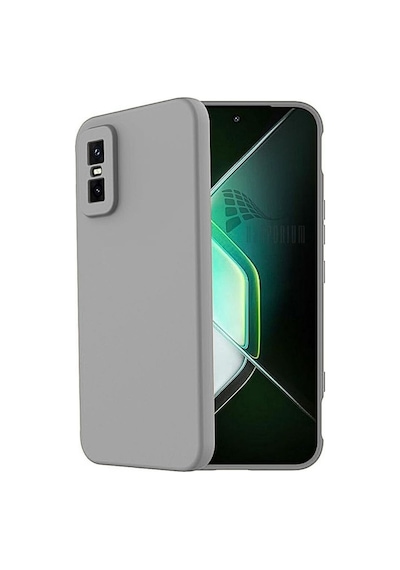 Infinix Gt 30 Pro Uyumlu Silikon Kılıf - Pastel Renk Tonu Kamera Korumalı Esnek Kapak - Gri Gri