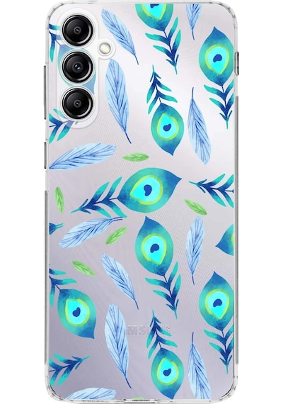 Samsung Galaxy M34 İle Uyumlu 1mm Slim Fit Nazar Boncuğu 3 Baskılı Şeffaf Kılıf Şeffaf