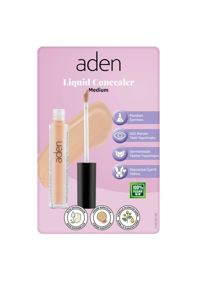 Aden Liquid Concealer - 02 Medium Orta 0