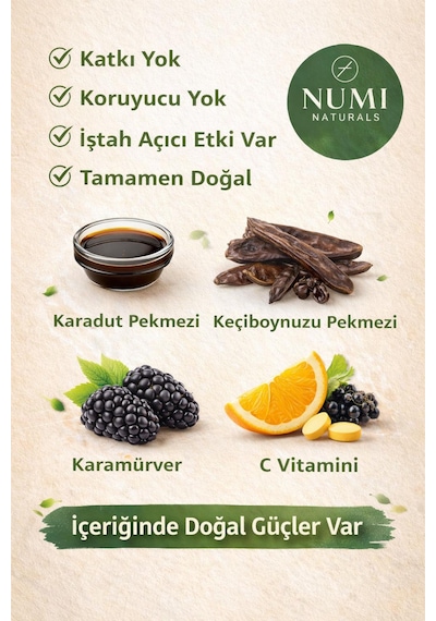 Nutrimix Karadut & Keçiboynuzu Pekmezli Bitkisel Karışım C Vitaminli Katkısız 150 Gr