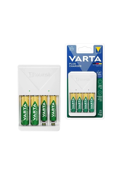 Plug Aa/aaa Kalem Pil Şarj Aleti - 4 Adet 2100mah Aa Hr6 Nı-mh Şarj Edilebilir Pil