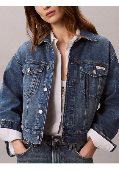 Calvin Klein 90s Trucker Basset B, Scb Mavi Kadın Kot Ceket