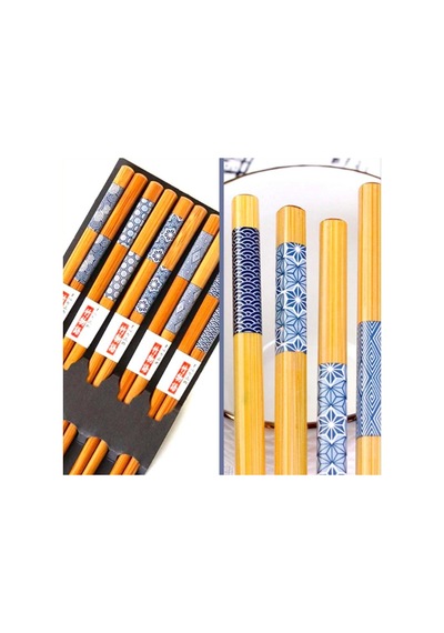 Omeniv Beş Çift (10) Chopstick Set Bambu Yemek Sushi Noodle