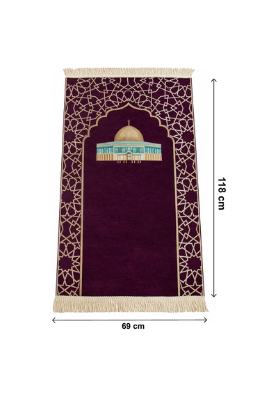 Mescidi Aksa Desenli Şönil Seccade - Mor