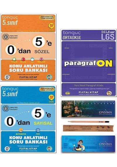 Tonguç Akademi 5. Sınıf 0 Dan 5 E Konu Anlatımlı Soru Bankası Tüm Dersler - Paragrafon Set 3 Kitap