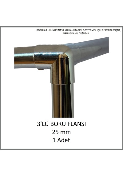 3'lü Boru Flanşı 25 Mm 1 Adet Metal