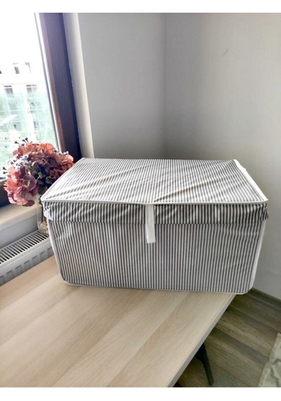 Kapaklı Çok Amaçlı Çamaşır-saklama-düzenleme Vb. Hurç, Kutu 60x40x30 - Mega Boy Kutu - Gri Tela 60 Diğer