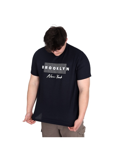 Mode Xl Büyük Beden Erkek Tişört Baskılı Brooklyn Waffle U25002 Lacivert Lacivert