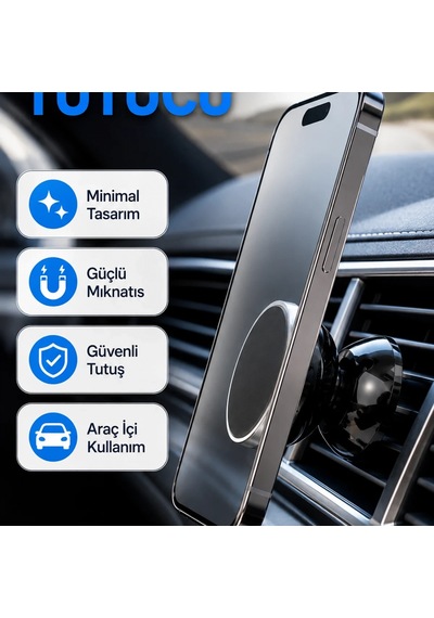 Güçlü Mıknatıslı Araç İçi Telefon Tutucu Ayarlanabilir Hareketli Başlık
