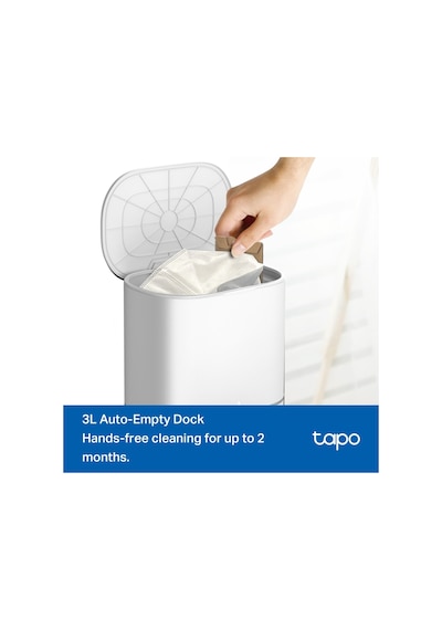 Tapo RV30 Max Plus 5300Pa Robot Süpürge Ve Paspas Lidar+ımu Çift Navigasyon 3l Otomatik Boşaltma Ünitesi Akıllı Temizlik Beyaz