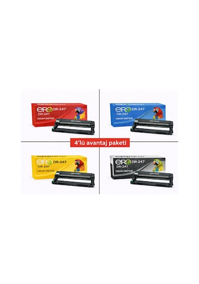 Dr-247 / Brother Dcp-l3550cdw İçin 4 Renk Muadil Drum Ünitesi Set