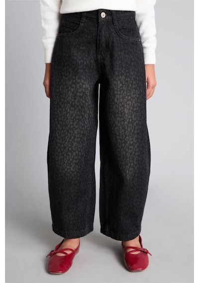 Defacto Wide Leg Siyah Kız Çocuk Jean Pantolon I2642a8/nm40