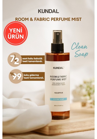 Oda Ve Kumaş Kokusu Kundal Room & Fabric Perfume Mist Clean Soap 300 Ml Sabun