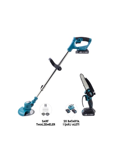 Dawreek Blue21 İkili Tırpan Seti Şarjlı Tırpan + Testere