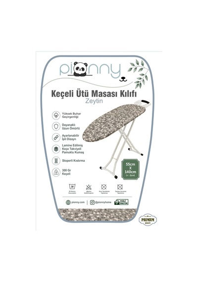 Pionny Keçeli Ütü Masası Kılıfı - 55x140 Cm - Zeytin Çok Renkli