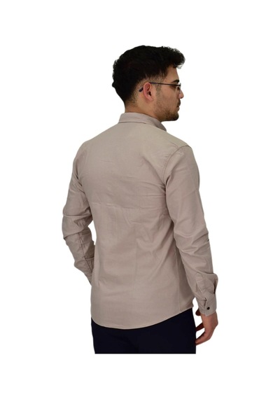 Erkek Spor Likralı Gömlek Bgl-st04343 Taş