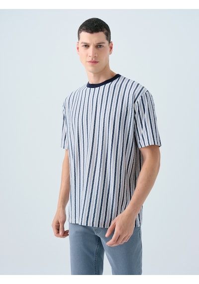 Loose Fit Erkek Tshirt K.kol Mavi