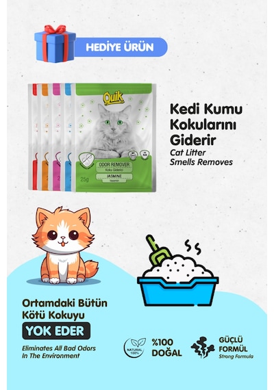 2 Adet 5lt Bebek Pudralı Bentonit Topaklaşan Kokusuz Kedi Kumu 5lt X 2 Adet