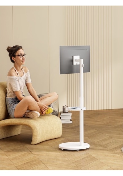 Tekerlekli Monitör Standı 17-35 Inç Pistonlu Yükseklik Ayarı 360° Döner Raflı Mobil Stand Tekerlekli Monitör Standı 17-35 Inç Pistonlu Yükseklik Ayarı 360° Döner Raflı Mobil Stand