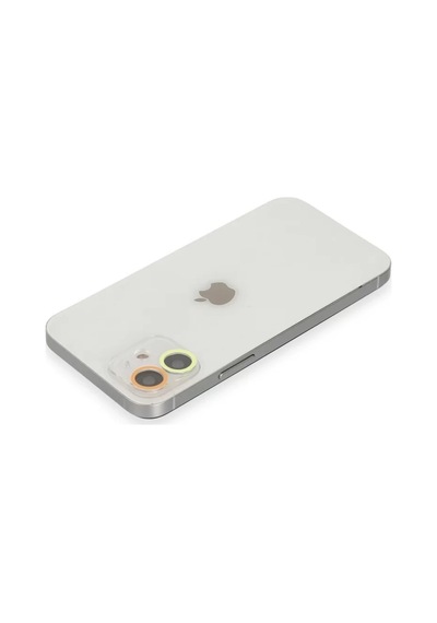 Apple Uyumlu iPhone 12 Renkli Kamera Lens Koruma Cam - Sarı-turuncu Diğer