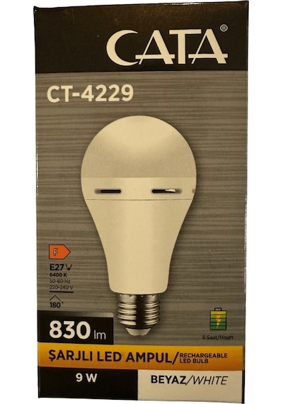 Cata Ct-4229 9w 6400k Beyaz Işık E27 Duylu Şarjlı Led Ampul 8 Adet